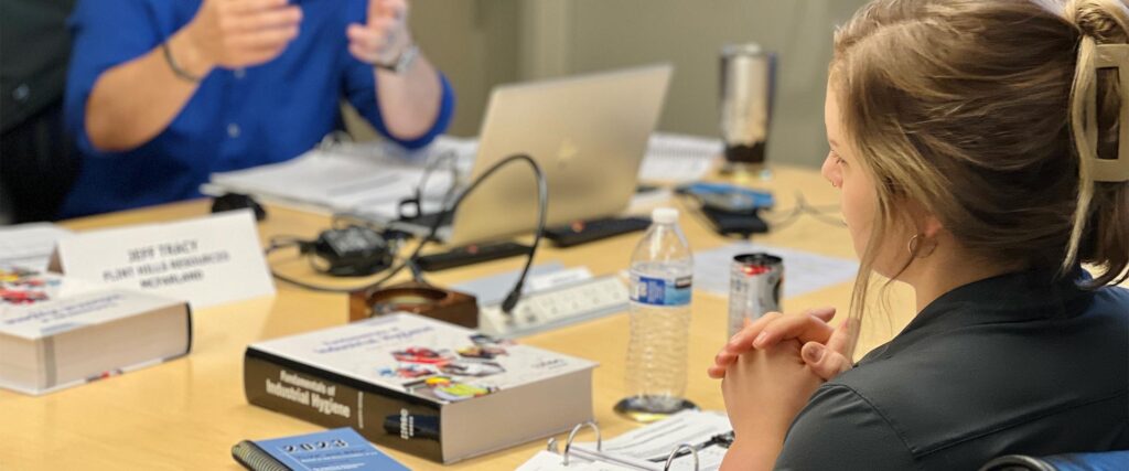 Group of student studying industrial hyginene